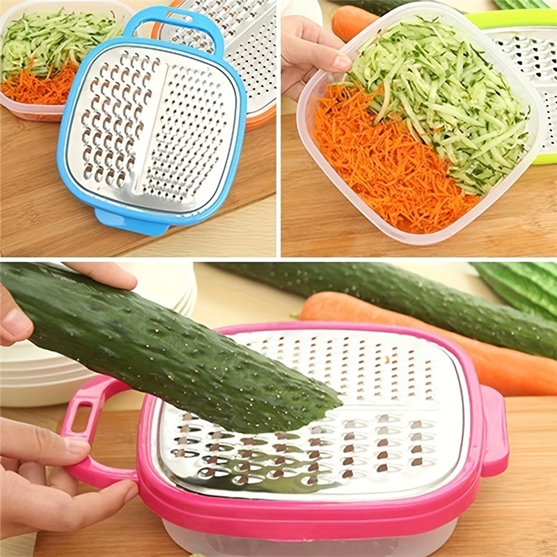 Cheese Grater, Stainless Steel Grater, Manual Vegetable Grater, Household  Fruit Grater, Vegetable Cutter, Fruit Peeler, Multi-functional Fruit Cutter  With Brush, Graters With Container, Potato Grater, Kitchen Stuff, Kitchen  Gadgets - Temu