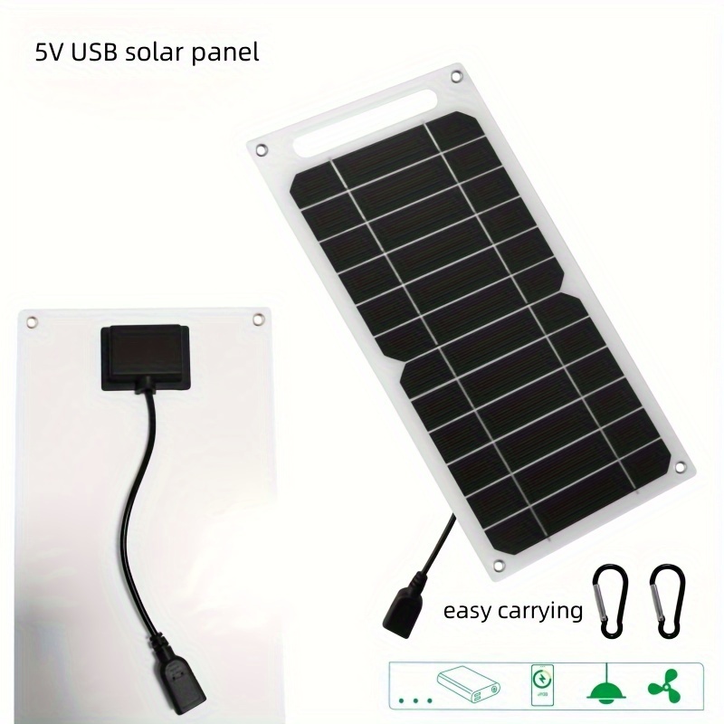 Panel Solar portátil de 20W, placa Solar de 5V con carga segura