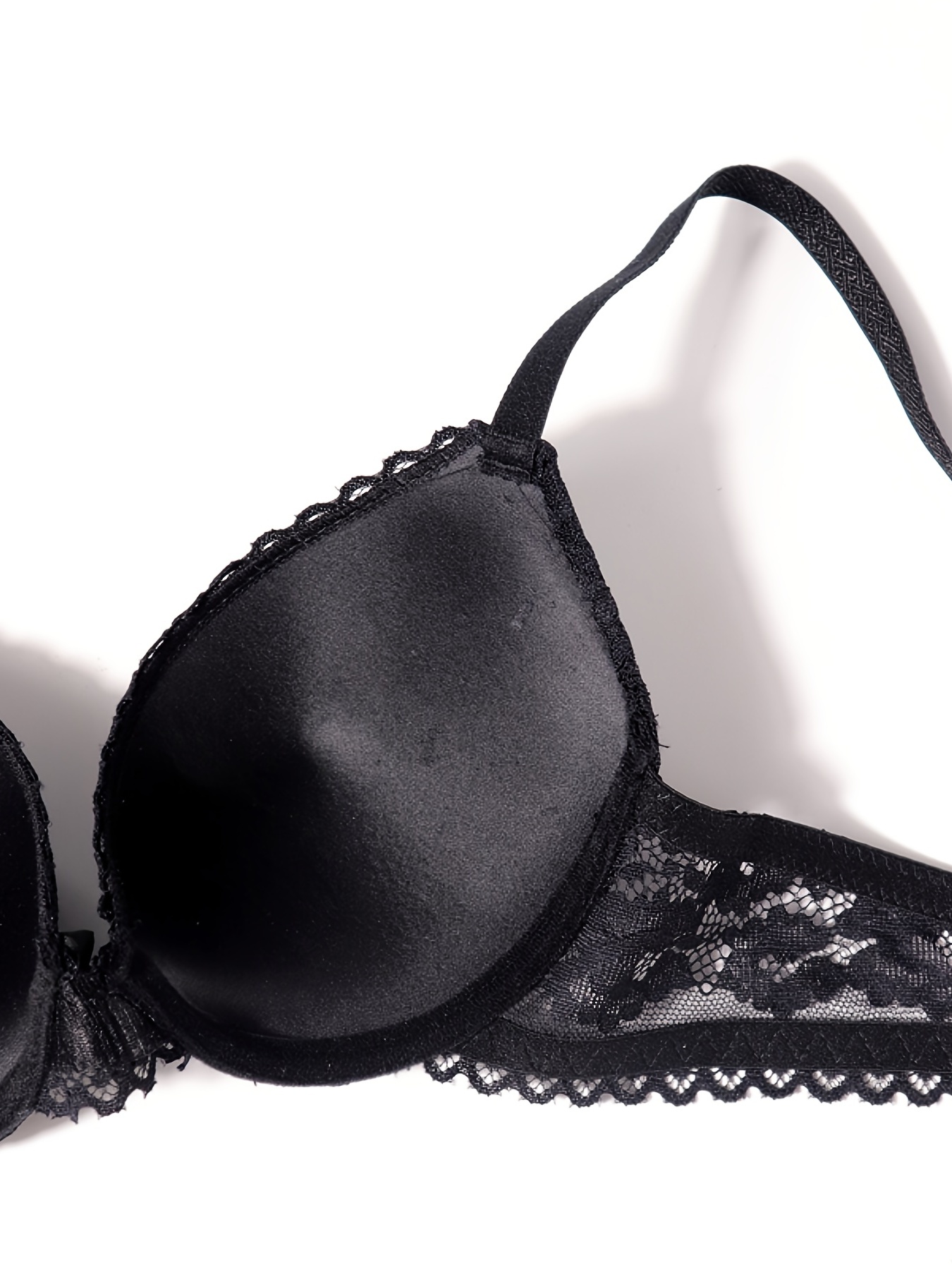 Lace Embroidery Push Padded Bra Small Center Bow Comfort Bra