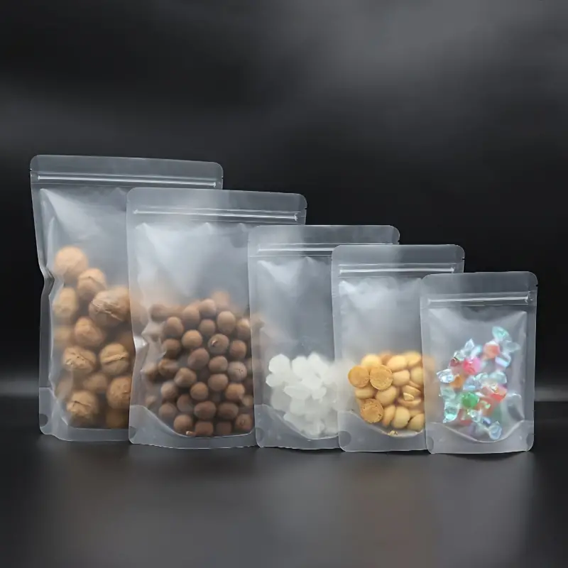 Airtight Tea Bag With Flat Bottom For Freshness - Transparent Frosted  Plastic Packaging For Candy, Fruit, And More - Temu