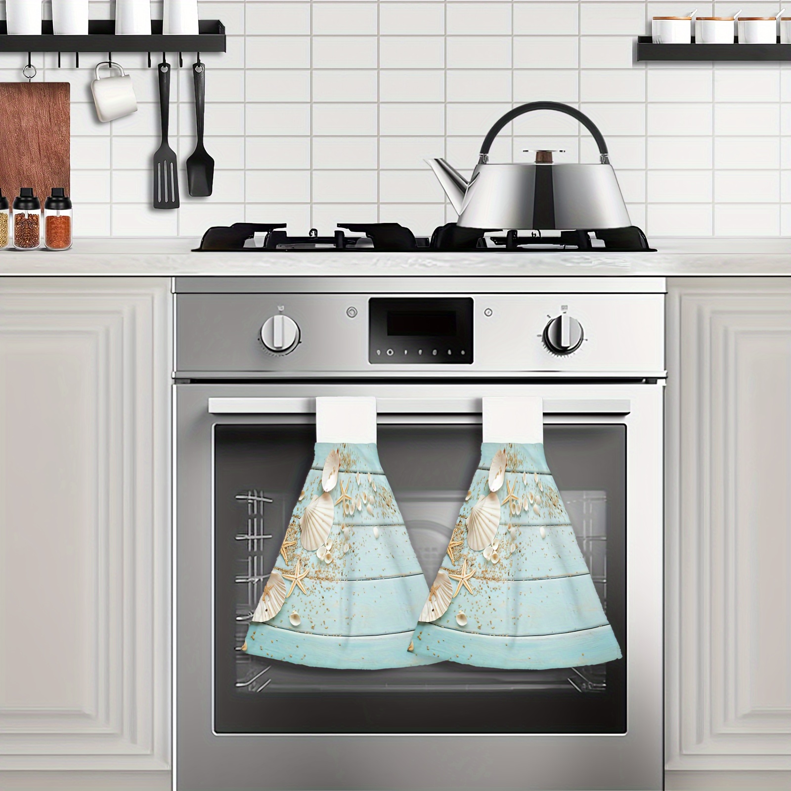 Kitchen Towels Seashells Home Collection 2Pcs Printed Summer