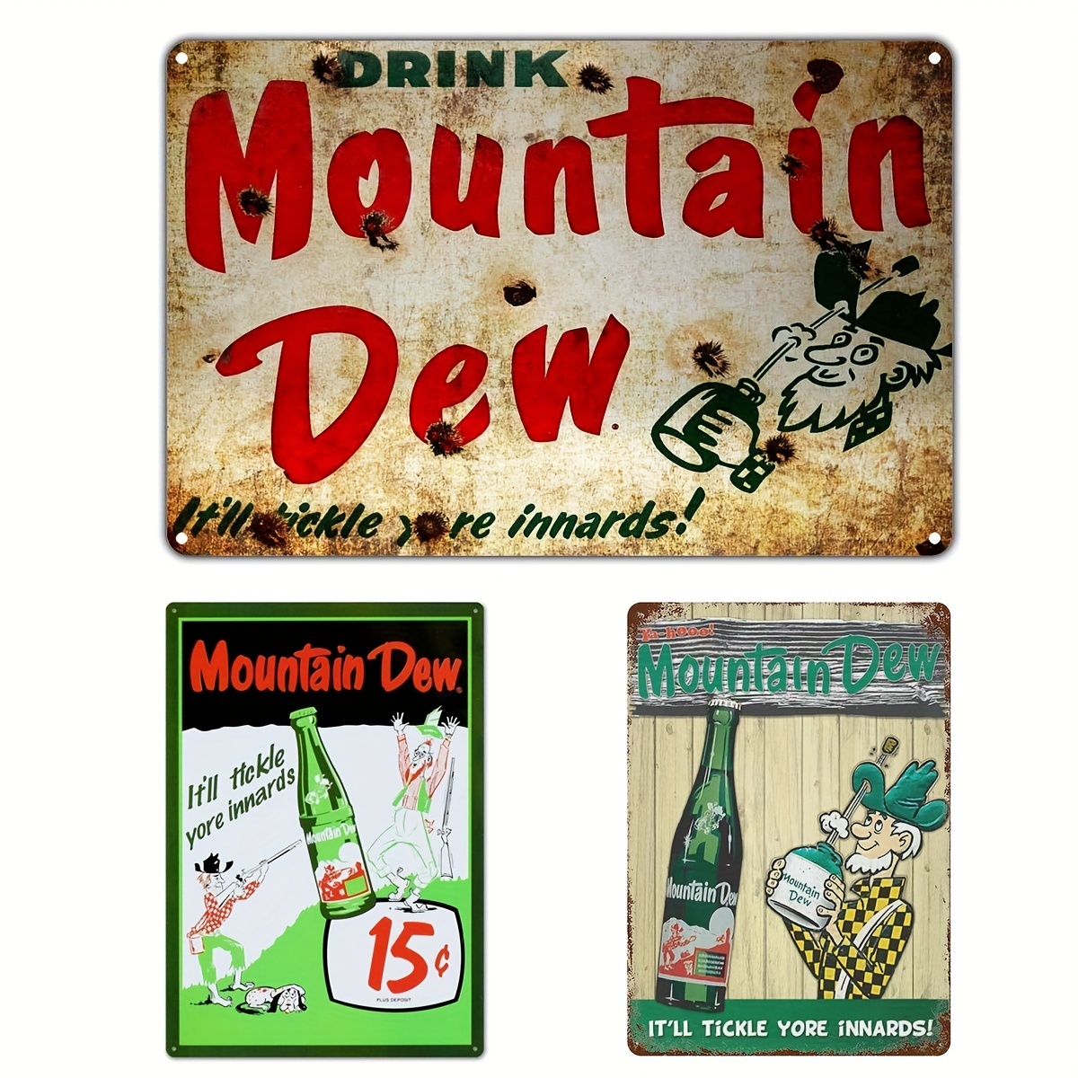 1pc Drink Mountain Dew Soda Vintage Plaque Decor, Home Decor, Room Decor, Sence Decor, Restaurant Decor, Bar Decor, Cafe Decor8 X 12 Inches