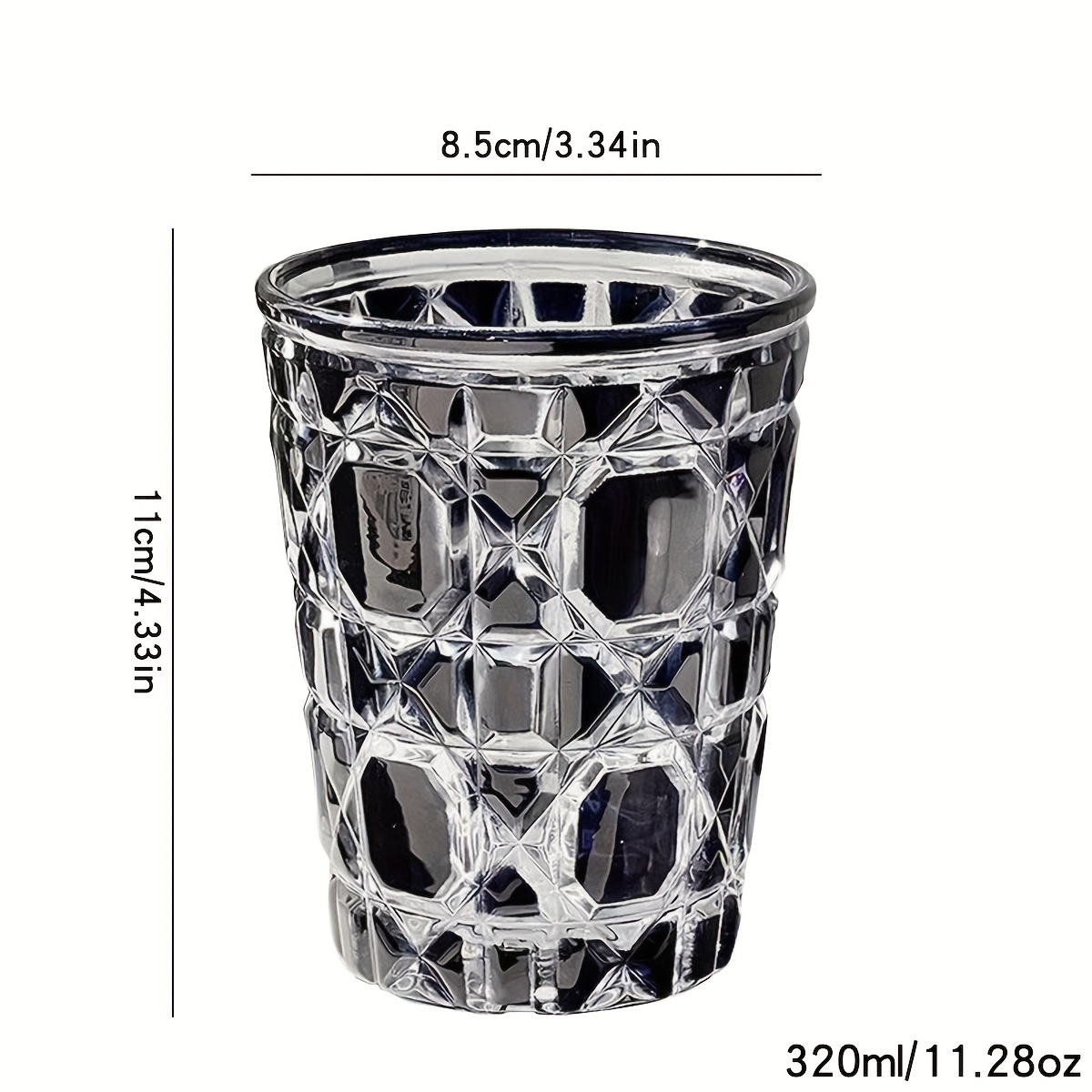 Water Glass Black Cannage