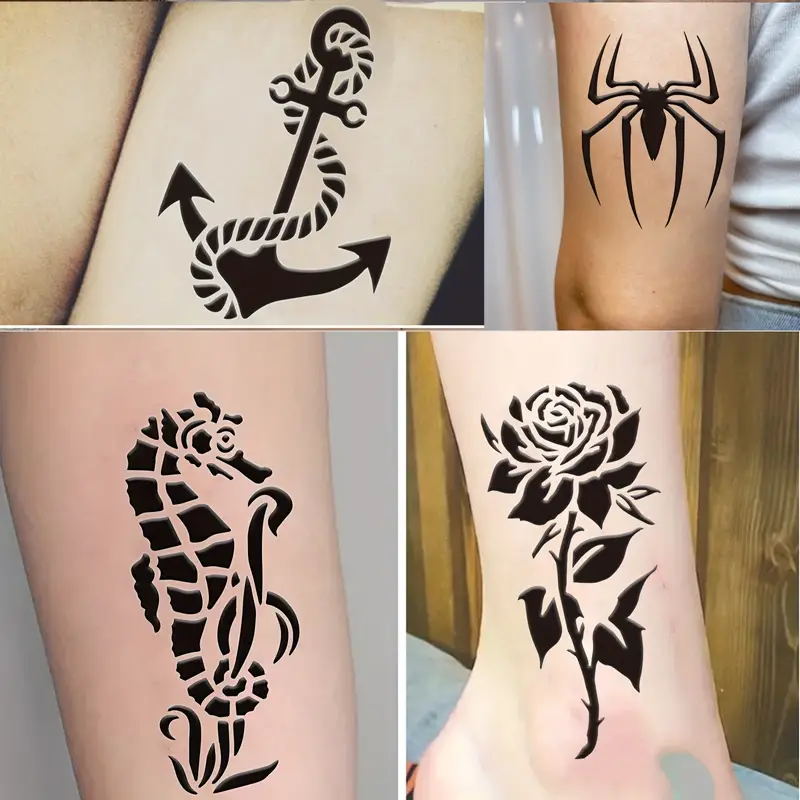 Tattoo Stencils Eagle.deer.snake.butterfly.dragon.. Face - Temu