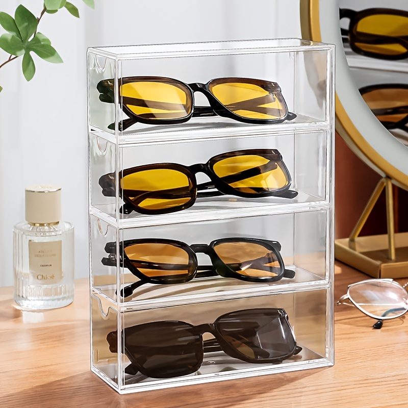 Weiai Organizador de lentes de sol acrílico, estuche de almacenamiento para  múltiples gafas, 1 paquete, transparente
