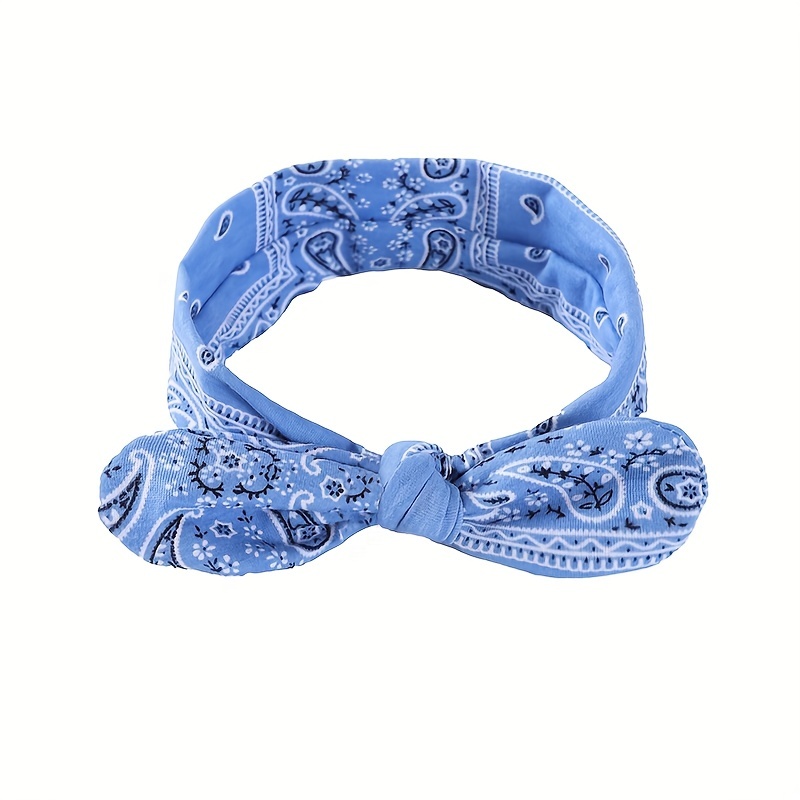 Boho Floral Rabbit Ear Headband Elastic Hair Accessories