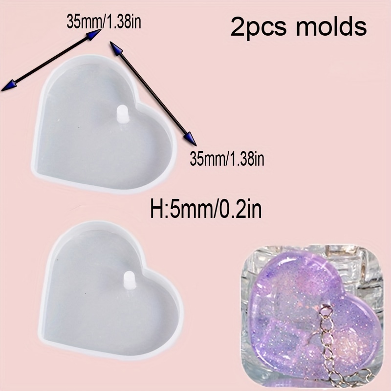 Capsule Heart Silicone Mold Hollow Epoxy Shaker Fillings Silicone Molds  Epoxy Re