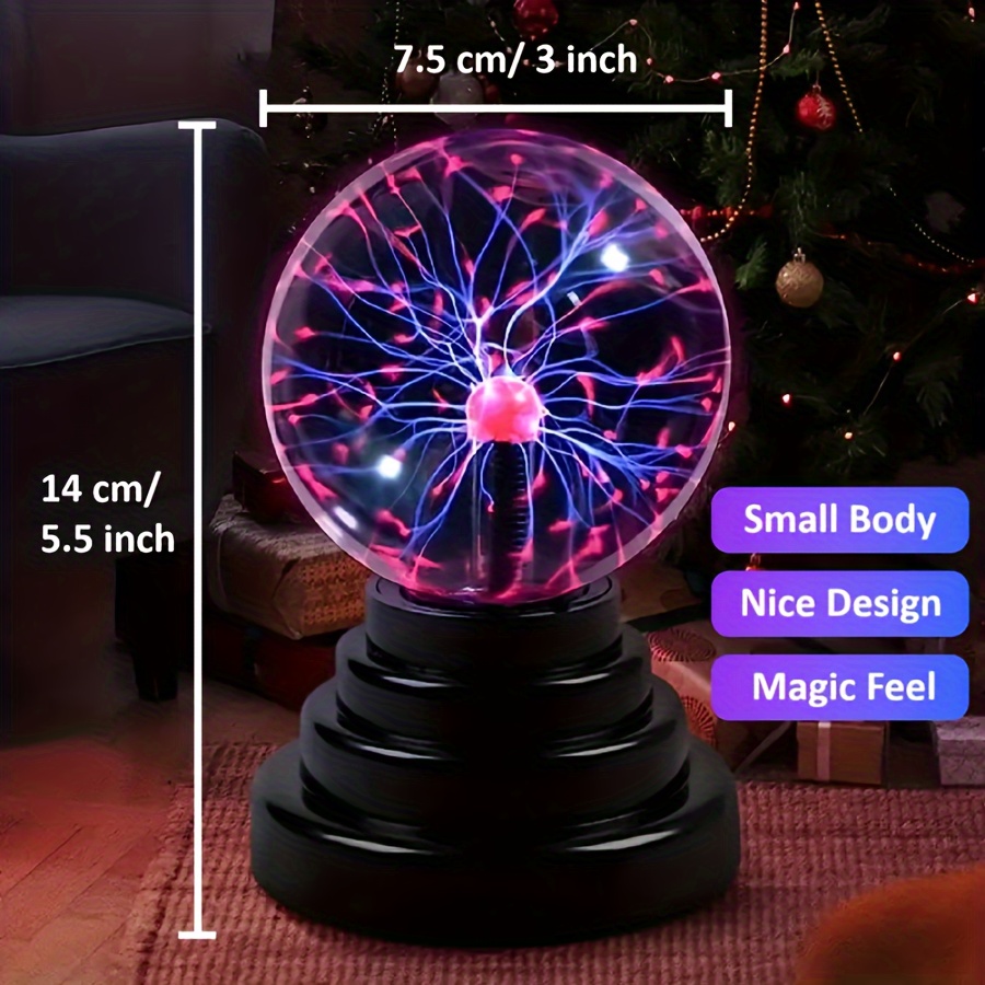 1 boule lumineuse plasma, boule lumineuse à induction tactile, boule  lumineuse à induction électrostatique, boule électrostatique, lumière à  ions négatifs, Noël, Halloween, cadeau de Thanksgiving - Temu Canada