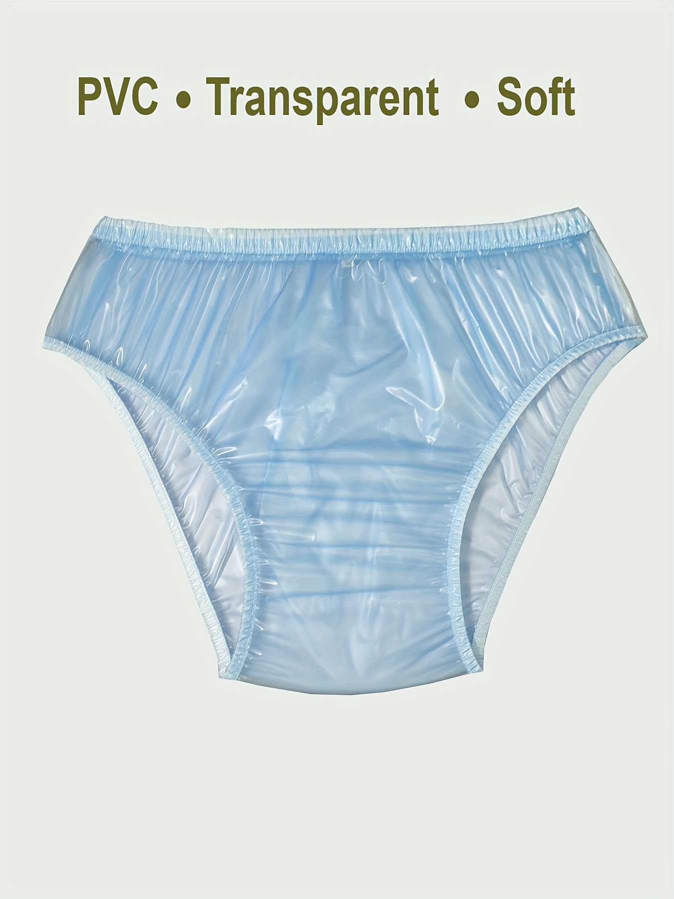 PVC Plastic Transparent Panites Lace Underwear Adult Sexy Glass