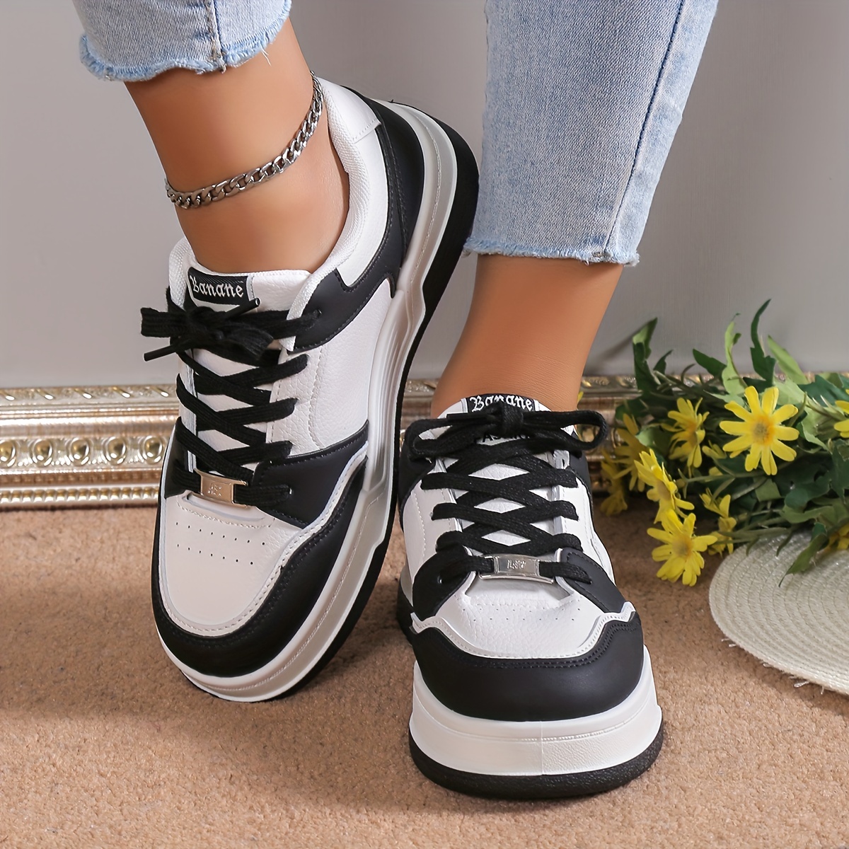 Women's Checkerboard Pattern Casual Sneakers, Lace-up Lightweight Walking  Shoes, Anti Slip Fashion Skate Shoes - Temu Israel