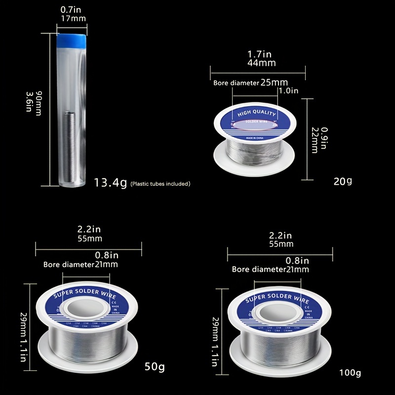 AUSTOR Alambre de soldadura de núcleo de colofonia de plomo de estaño 60-40  para soldadura eléctrica (0.059 in, 3.53 oz)