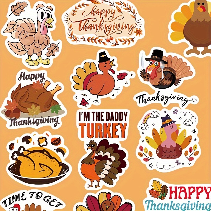 Autumn Harvest Thanksgiving Cloth Sticker Cartoon Turkey - Temu