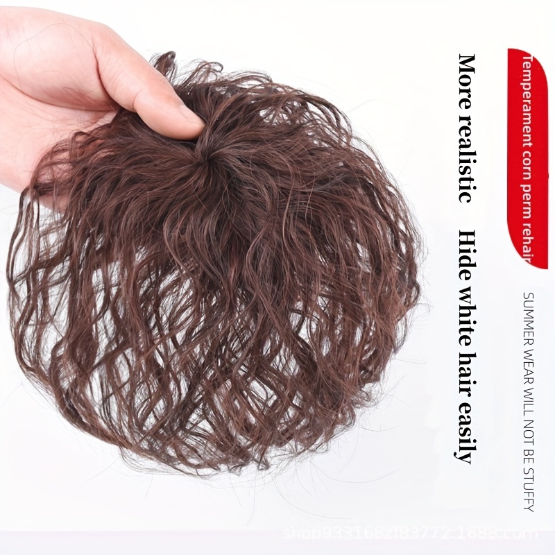 Short Curly Wavy Hair Toppers Patch Clip In Hair Pieces - Temu