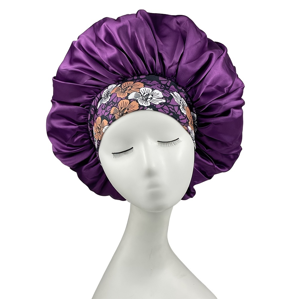 Printed Silk Wide Side Ladies Sleeping Cap