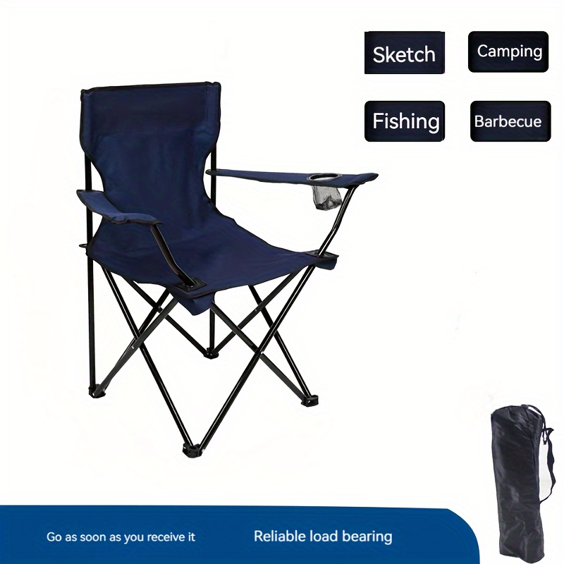 Quik Shade Adjustable Canopy Folding Camp Chair Blue