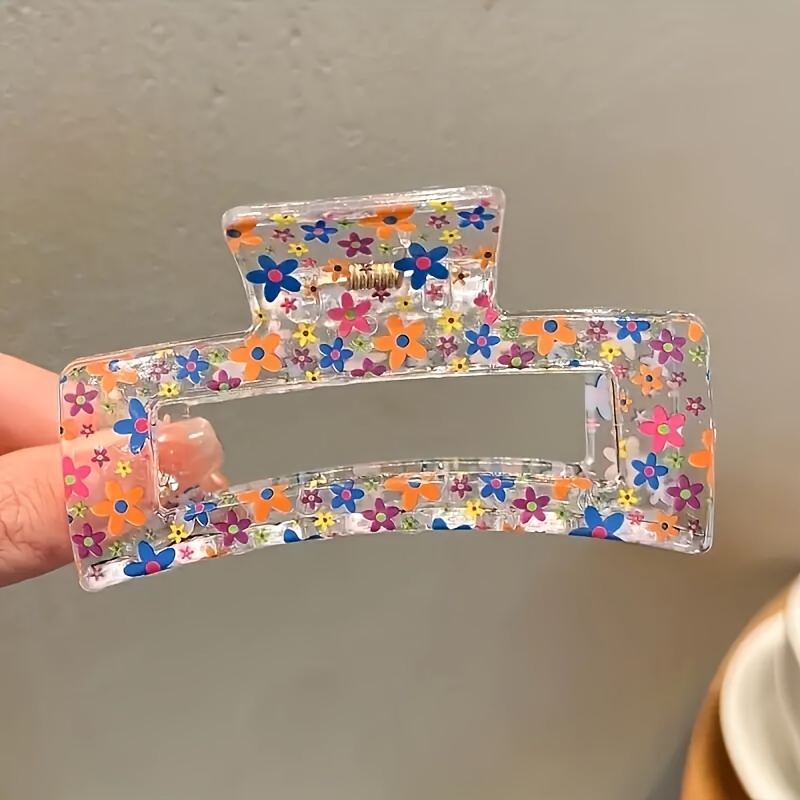 3pcs Cute Flower Butterfly Heart Printed Hair Claw Clips