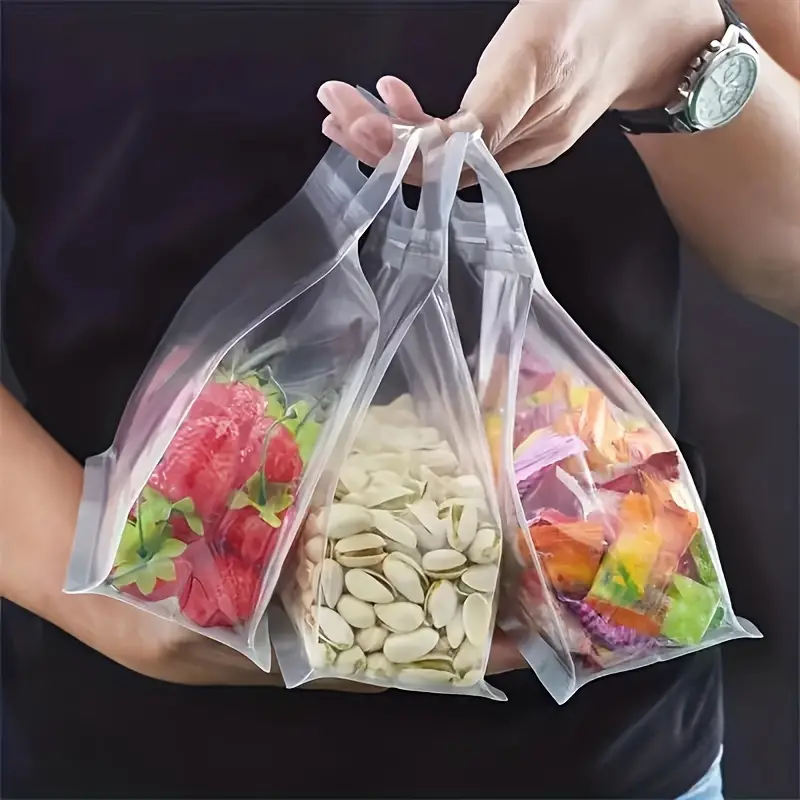 Clear Food Storage Bag, Portable Transparent Frosted Eight-sided Plastic  Sealing Bag, Vacuum Sealer Bags, Home Kitchen Supplies - Temu