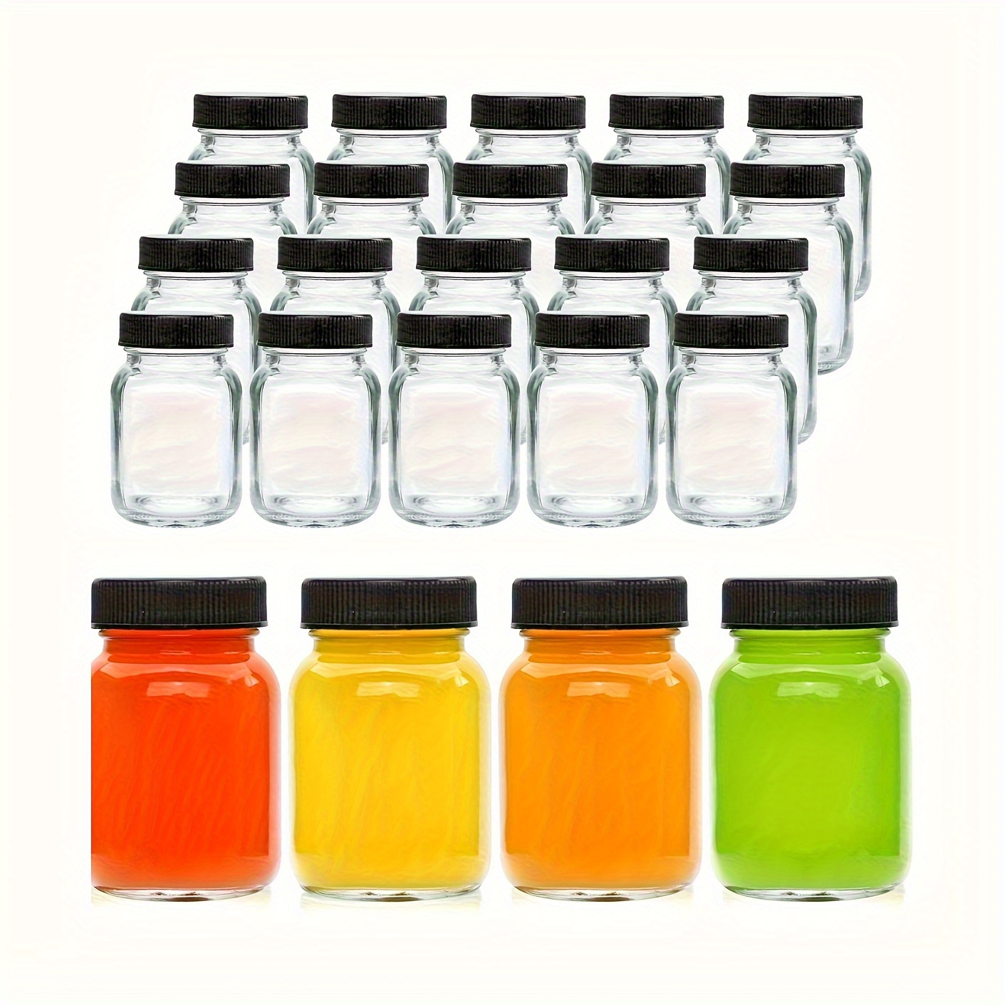 Clear Glass Bottles Spill Proof Juice Shot Storage Jars Mini Ginger Shots  Liquor Bottles For Oils Seasonings Salad Dressings - AliExpress