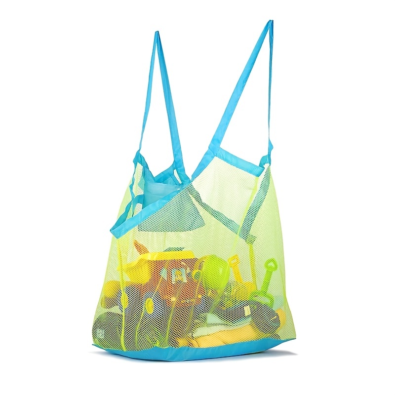 Large Mesh Beach Bag for Sand Toys and Sea Shells Durable Tote Bag