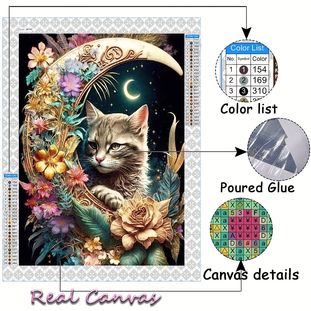 Diamond Painting Kit Fantasy Cat New Collection 2023 - Temu