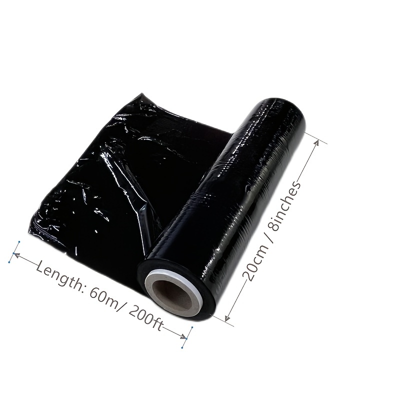  60 Meters Black Osmotic Plastic Body Wrap, Workout and Sweat  Enhancer Stomach Wrap Body Wrap Film Body Effect Applicator Body Power Wrap(1  Roll) : Health & Household