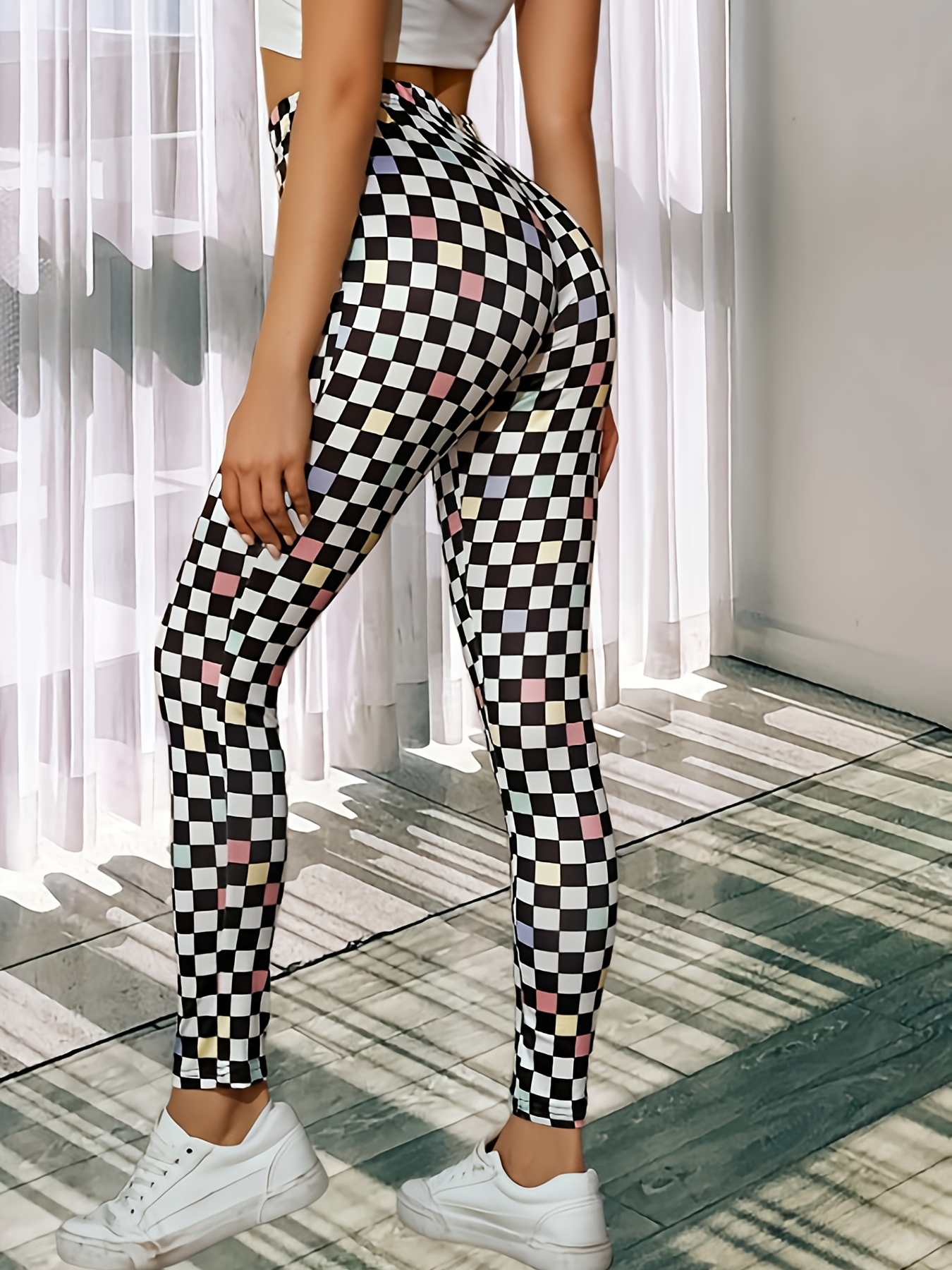 Plaid Lounge Pants, Casual & Soft Elastic Waistband Pants, Womens  Loungewear & Sleepwear