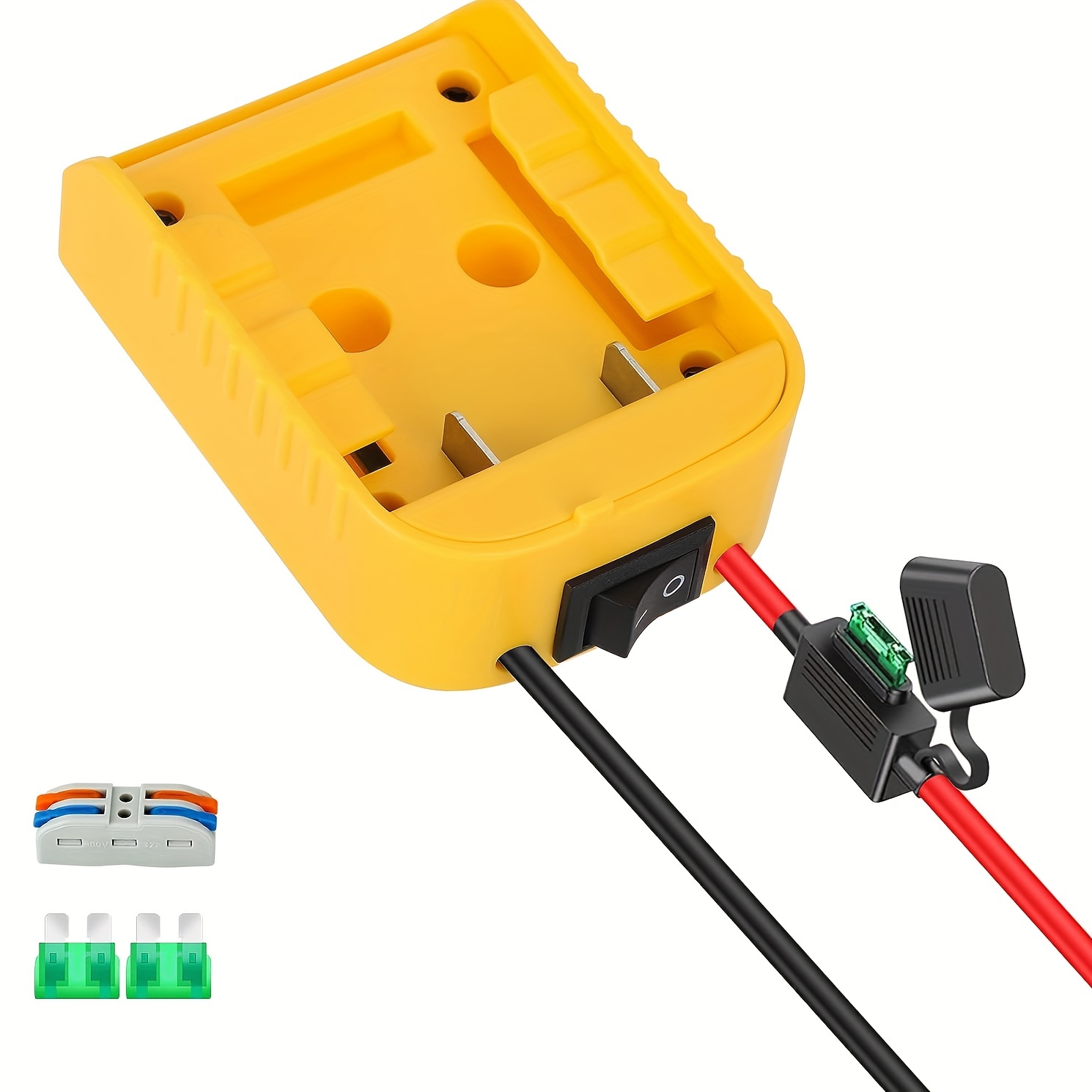 Power Wheels Adapter For Dewalt 20V Battery Adapter Power Wheels Battery  Conversion Kit With Switch, Fuse & Wire Terminals, 12AWG Wire, Power  Connecto
