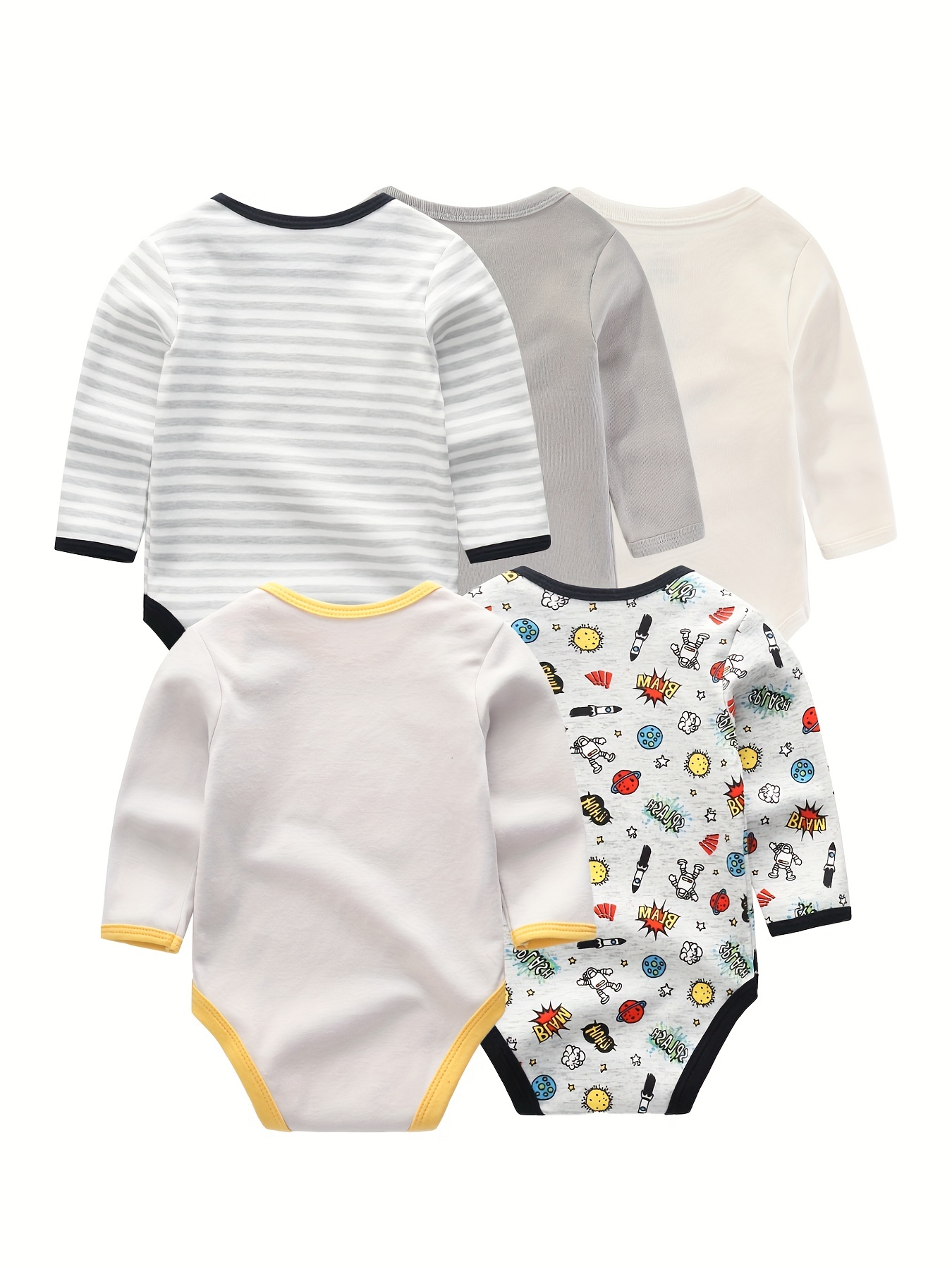 Cute Cartoon Long sleeved Baby Boy Girls Bodysuits Cotton - Temu