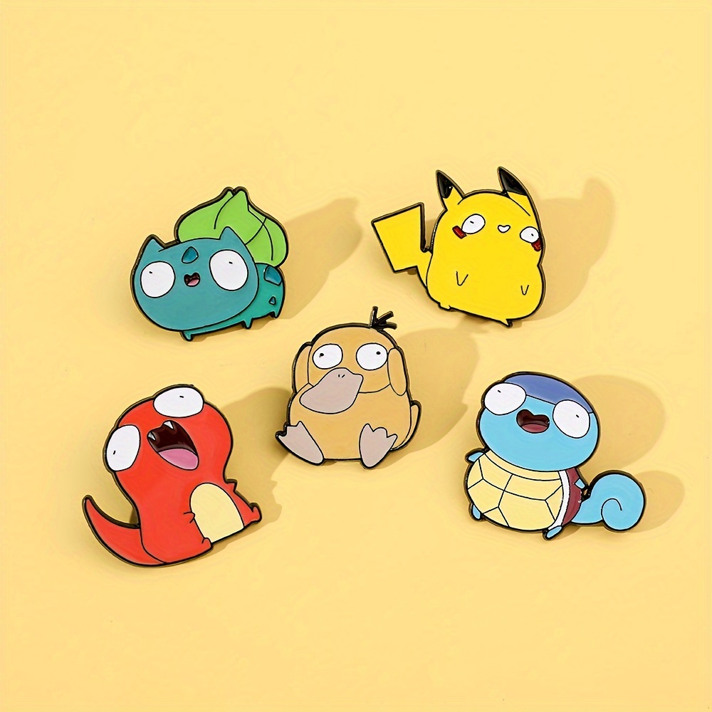 Takara Tomy 1/4 Pcs Cute Pin Set, Fashion Chikorita Pikachu Turtwig Enamel Pin, Wallet Backpack Clothing Jewelry, Jewels, Accessories Gift for Men