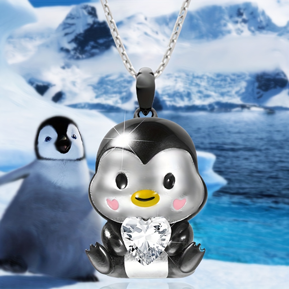 Penguin store heart necklace