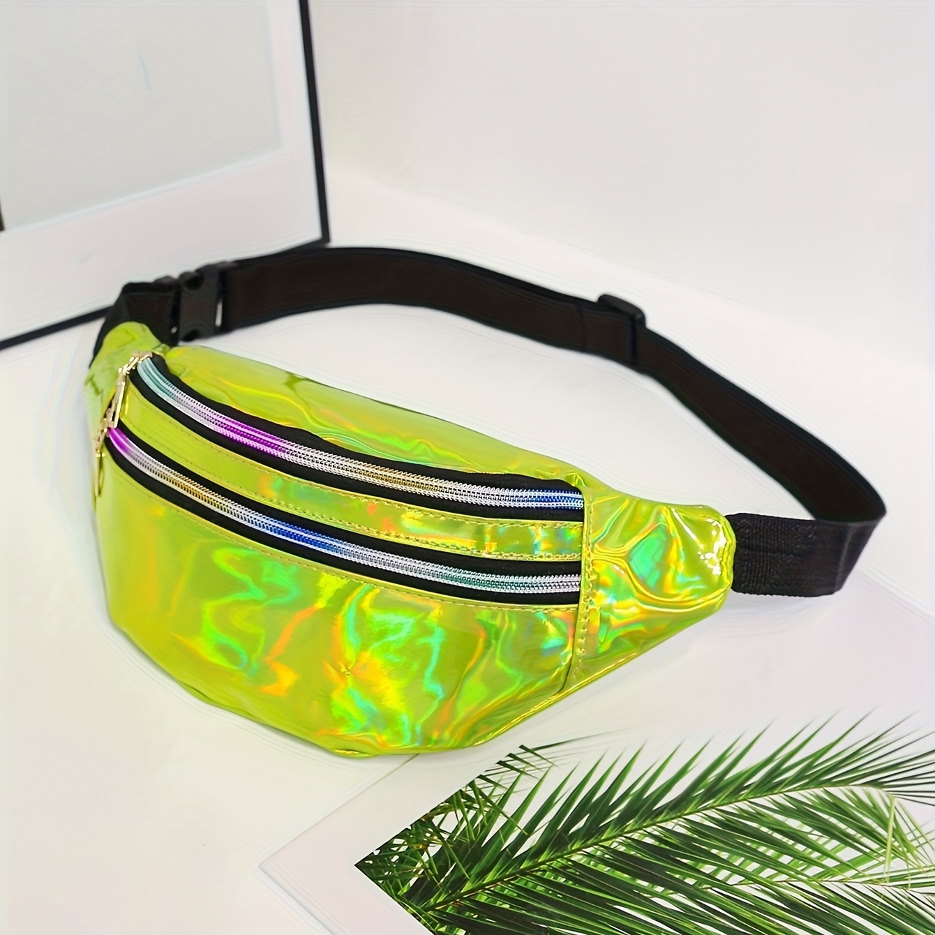 2pcs 80s 90s Fanny Pack And Bucket Hat Set For Men And Women Neon