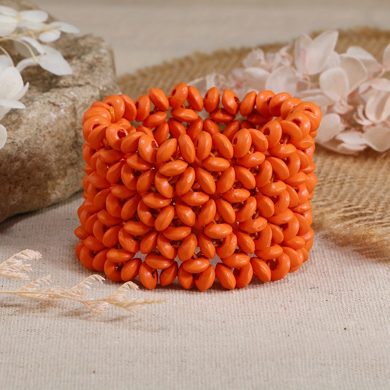 A Simple Beaded Bracelet Made Of Rice Beads, Ethnic Style, Multi-layered, Fashionable For Women
