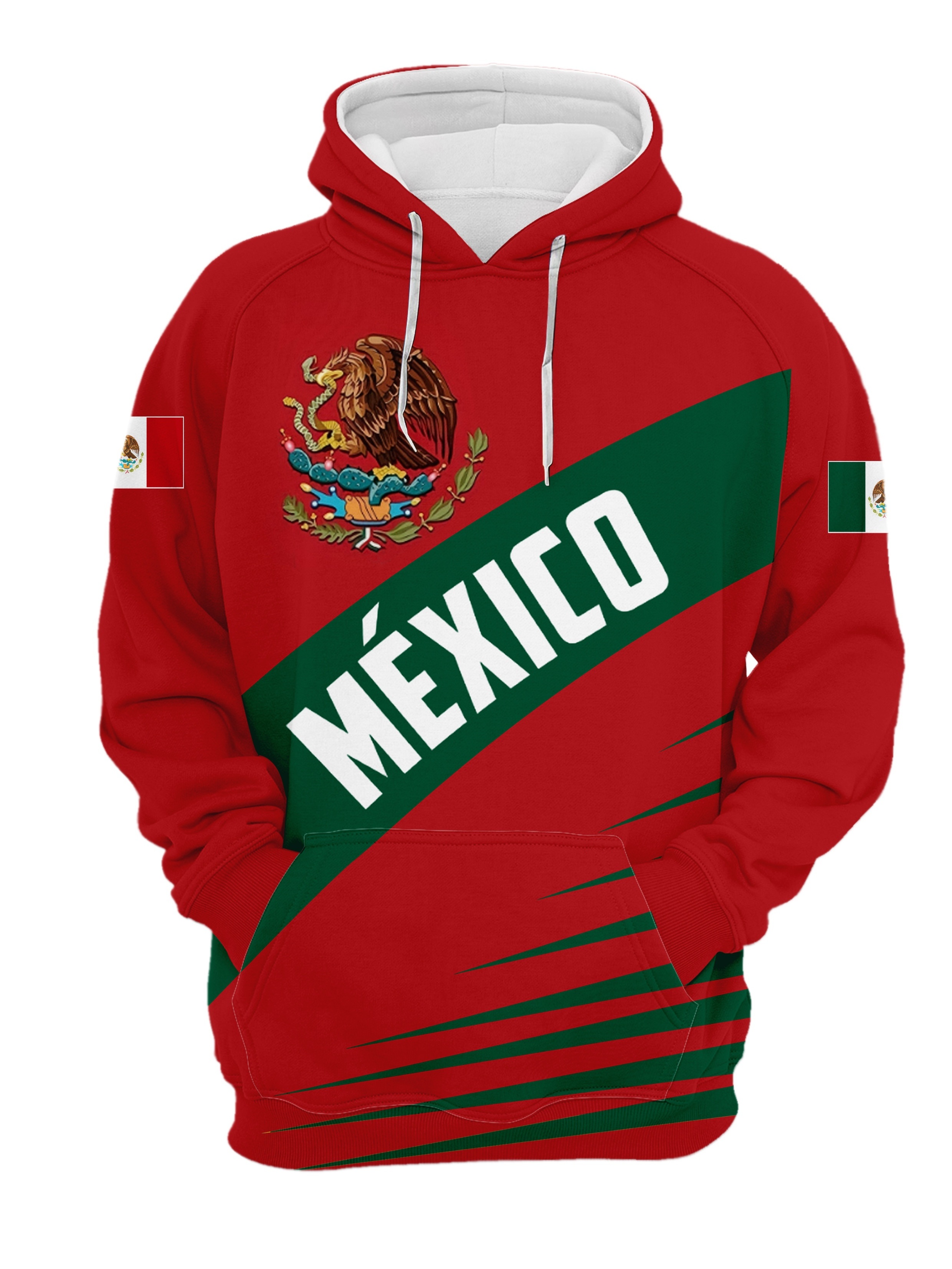 Men's Mexico Print Hoodie Casual Slightly Stretch Breathable