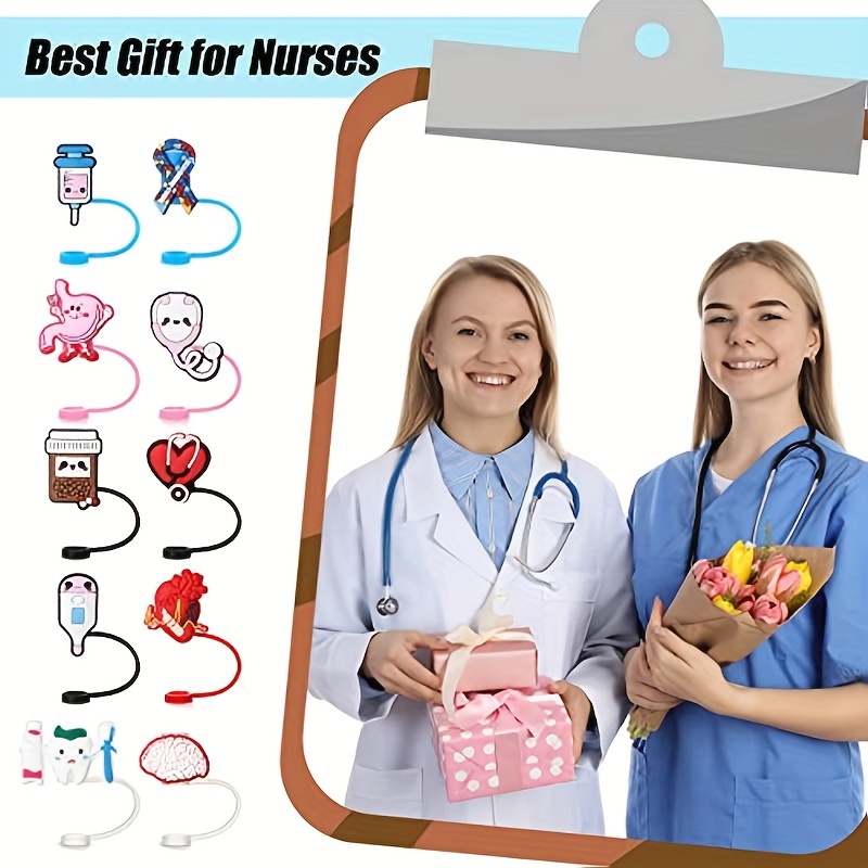  Silicone Nurse Straw Cover - 11 Pack Cute Reusable