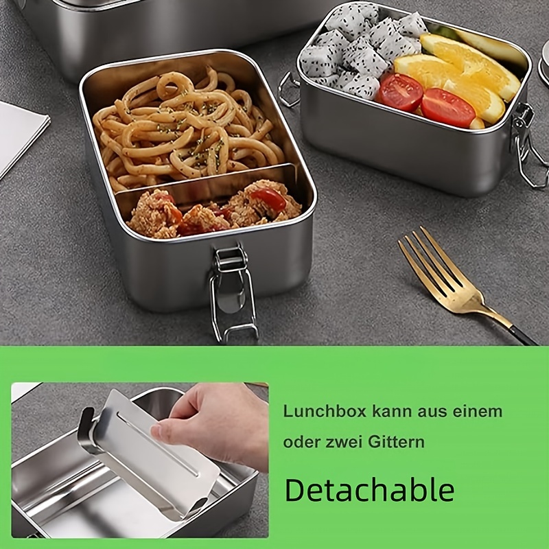 Stainless Steel Bento Box Leakproof Metal Lunch Box With Removable Divider Lunch  Box For Children And Adults
