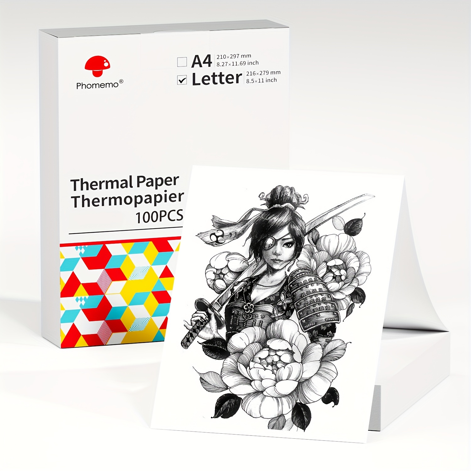 Thermal Paper 8.5 x 11 inch- Continuous Folding Thermal Printer Paper 200 Sheets, Multipurpose Office White Folder Paper Compatible with M08F-Letter