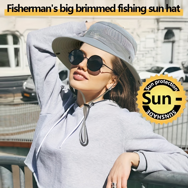 Stay Cool Protected: Solid Neck Flap Fisherman Hat Wide Brim - Temu