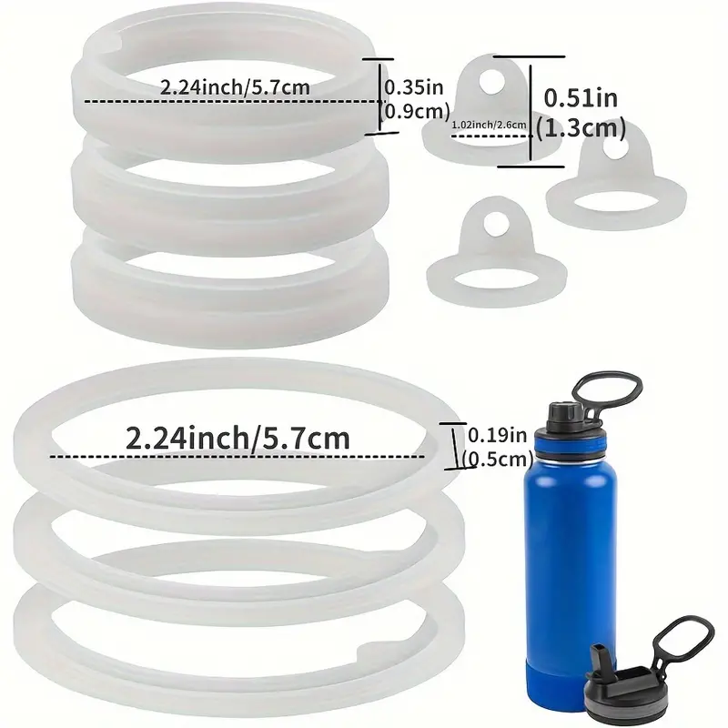 Water Bottle Gasket Replacement For Flask Tumbler, 3 Silicone