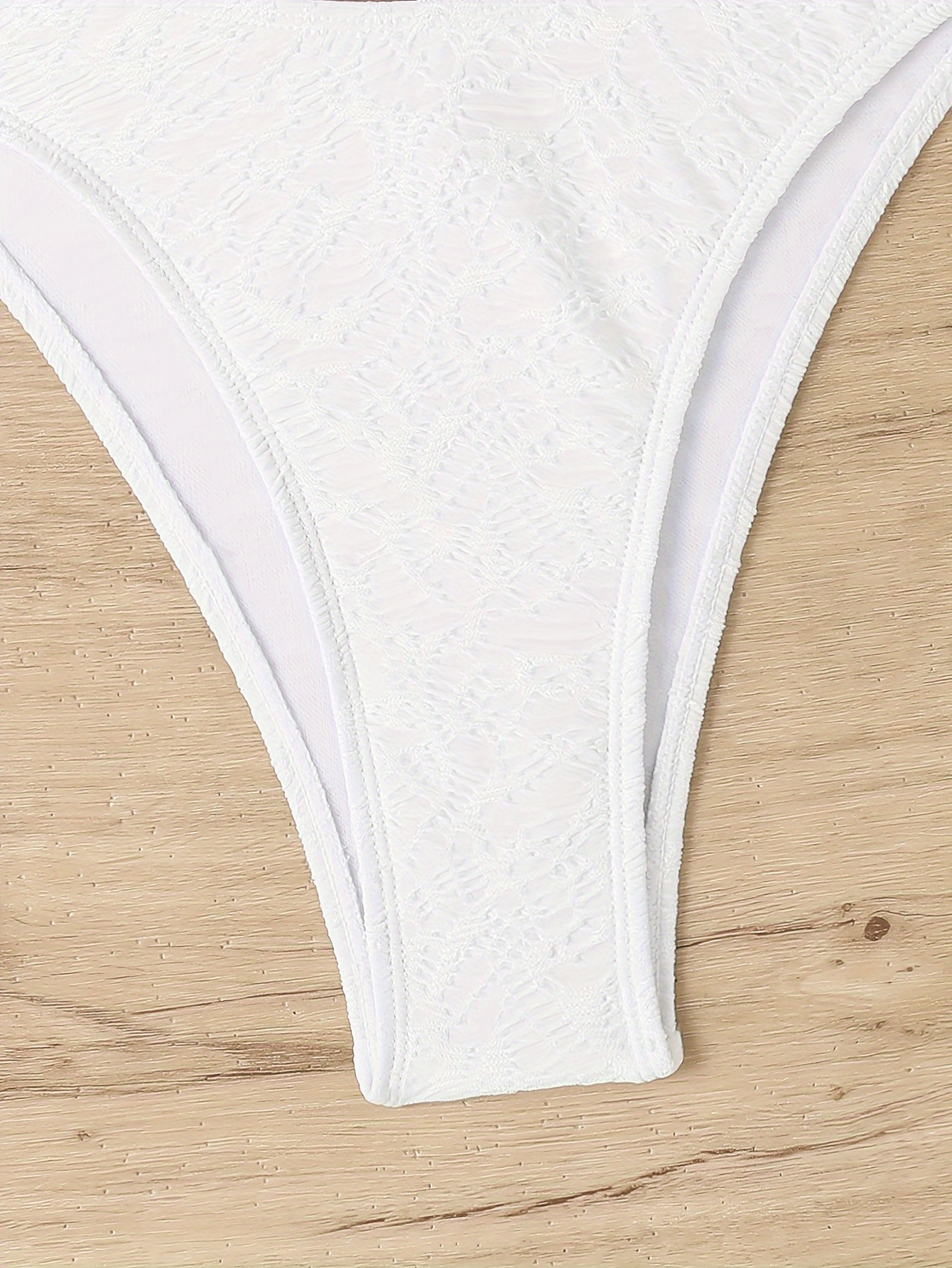 Asymmetric One Shoulder White 2 Piece Set Bikini, Plain High Stretch  Elegant Swimsuits, Women's Swimwear & Clothing