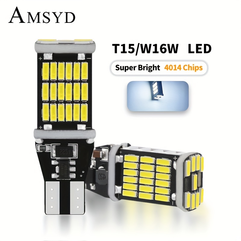 T15 LED 45smd chips With Canbus T10 LED W16W LED 4014 Reverse Light Bulbs  Parking Light Lamp Bulbs White Red NO ERROR