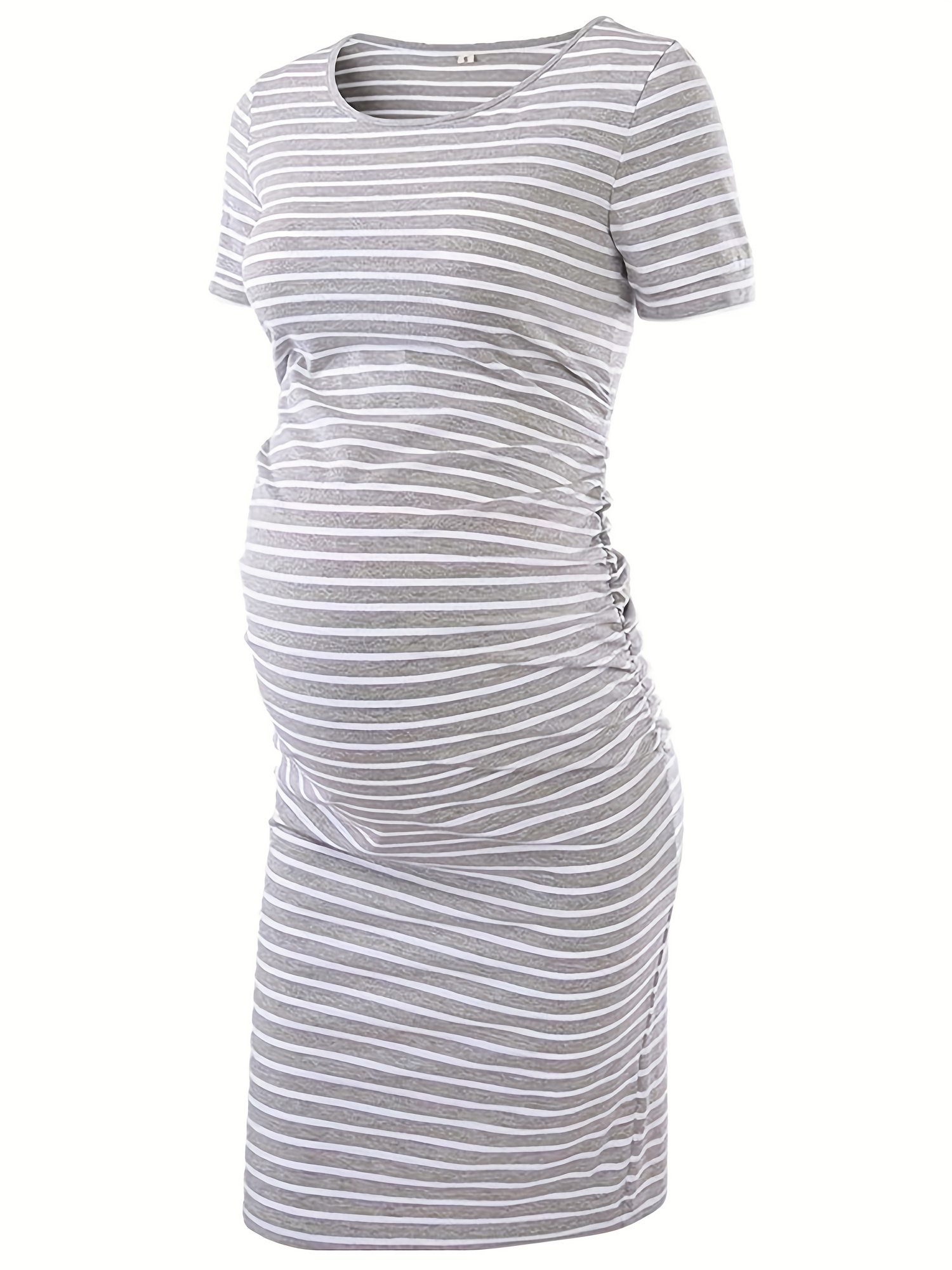 Lolmot Womens Casual Striped Maternity Bodycon Dress Comfy Short