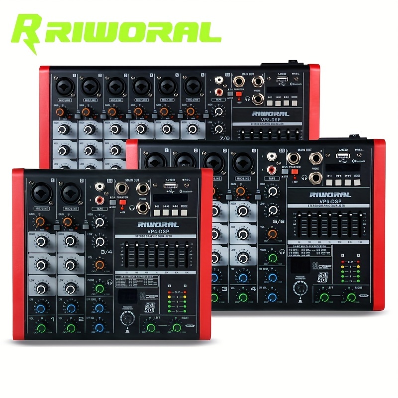 Riworal Ux04 Professional Audio Mixer 4 channel Mixer For - Temu