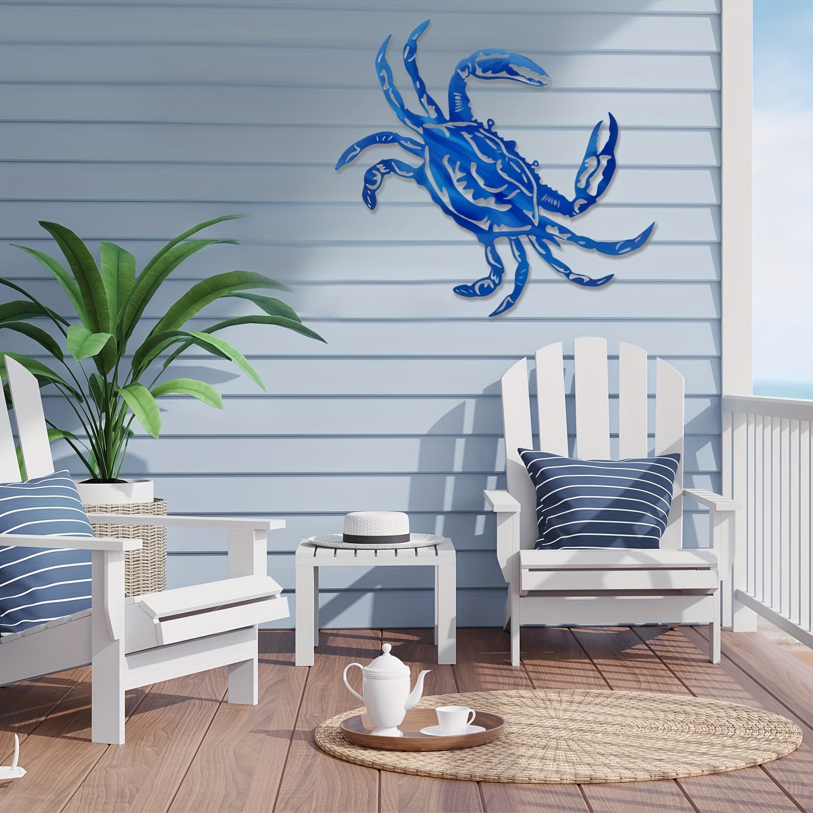 Marine Style Crab Iron Wall Decoration Home Wall Decor - Temu