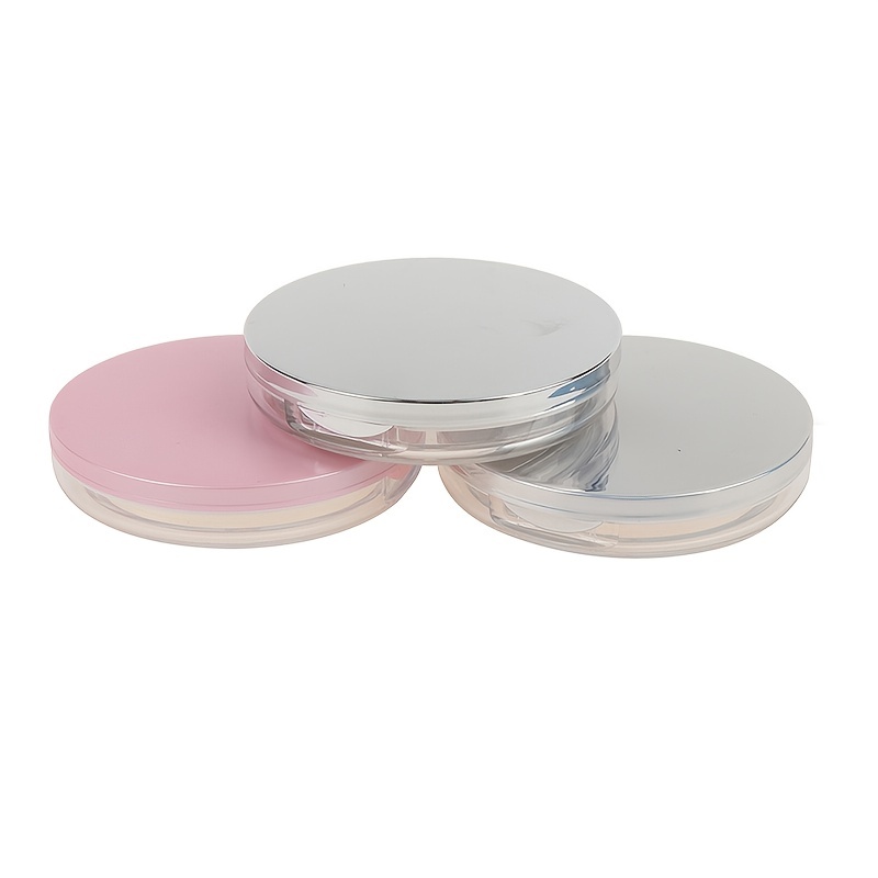 Velvet Powder Compact Container with Puff and Mirror