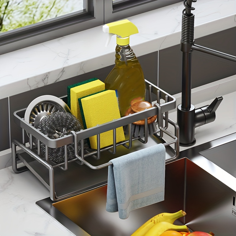 Kitchen Sponge Holder Dishcloth Hanger Kitchen Sink Rack - Temu