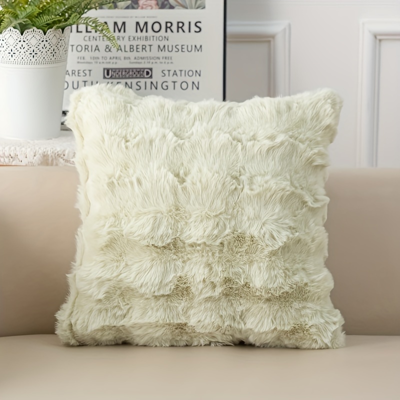 White fluffy couch cheap pillows