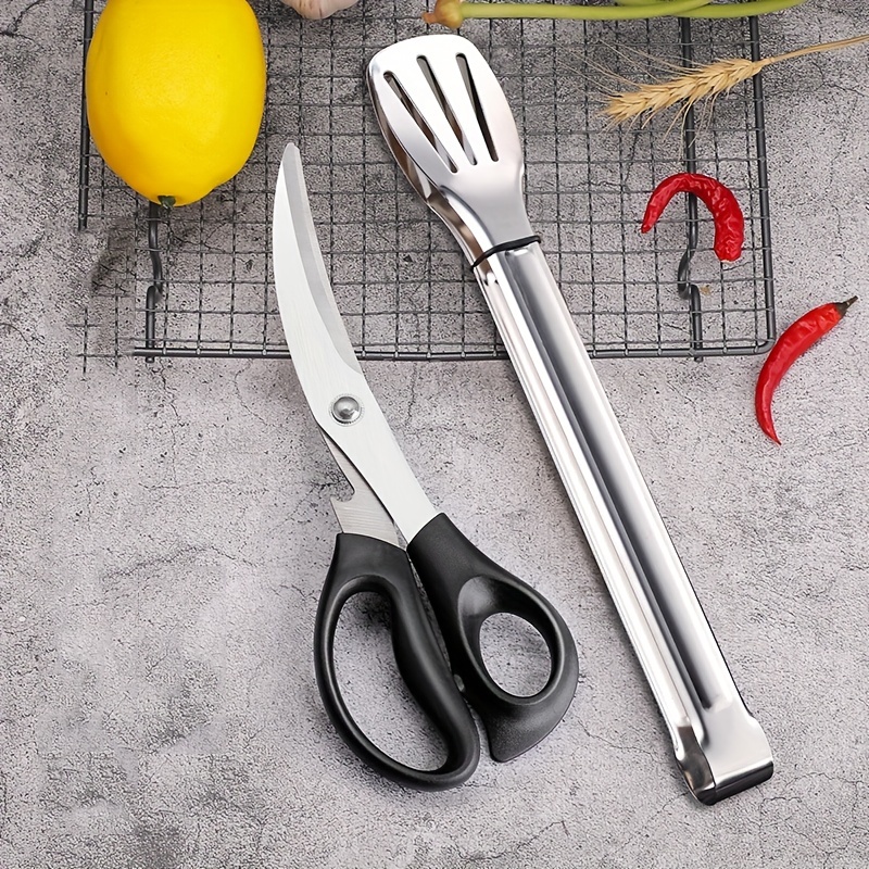 Kitchen Shears With Food Tongs Korean Barbecue Scissors And - Temu