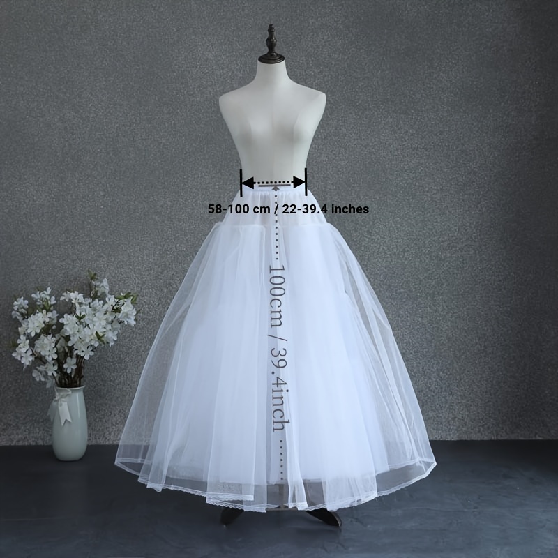 Solid Color 4 Layer Non Hoop Bridal Petticoat Elegant Lace Up Underskirt  Breathable Yarn Slips Wedding Dress