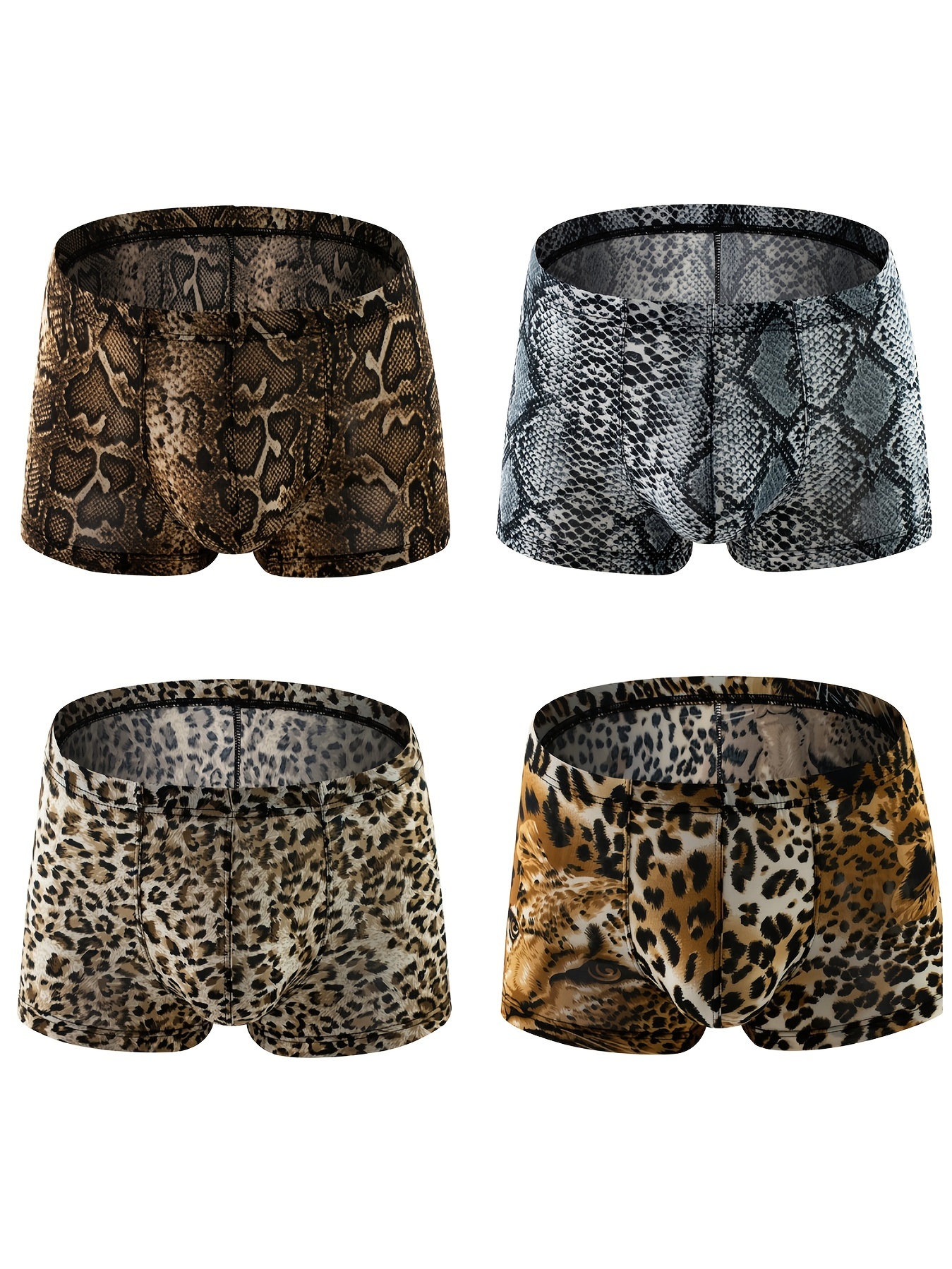  Animal Leopard Print Men's Underwear Soft Boxer Briefs