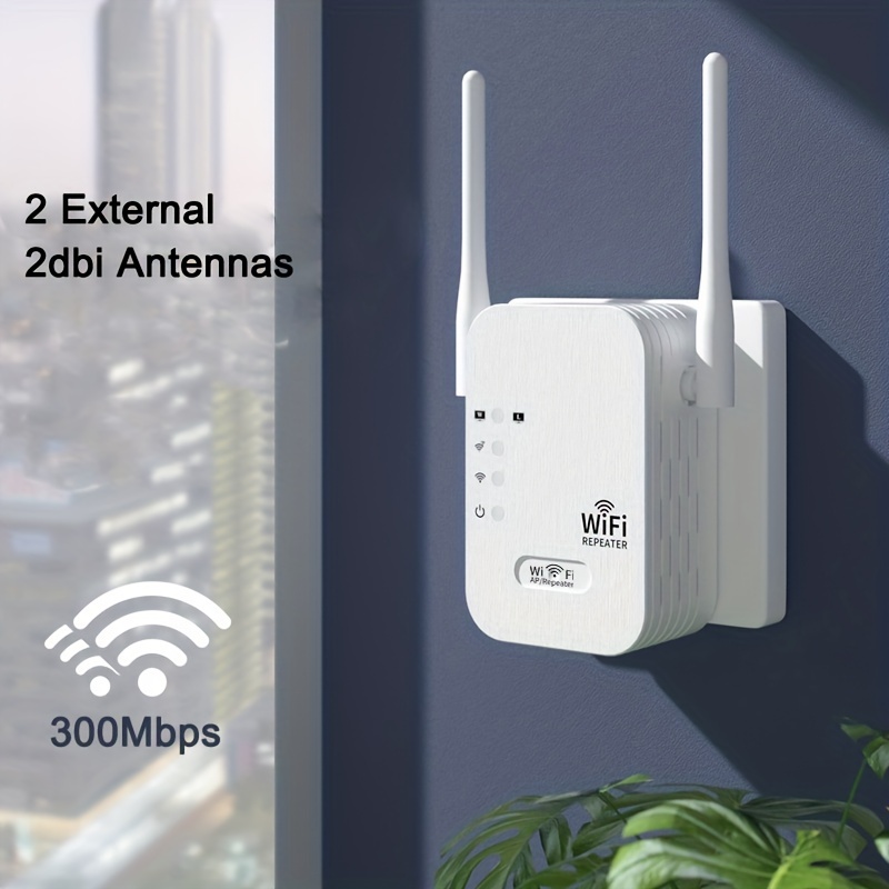 Amplificateur répéteur WiFi 2.4GHz 300Mbps, 2 Ports RJ45, antennes à Gain  élevé, Point d'accès, extension réseau longue portée